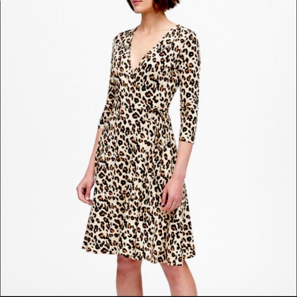 Banana Republic Leopard Animal Print Wrap Dress